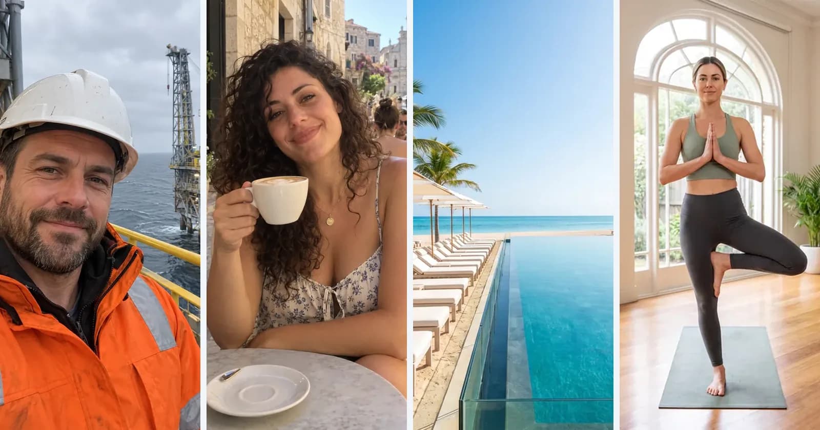 Two AI-generated portraits and two AI-generated scenes from GPT-Image 2.5 and Nano Banana Pro